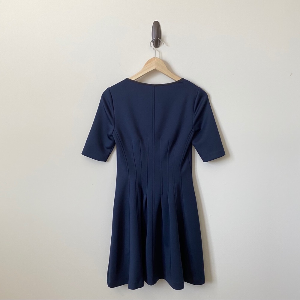 Betsey Johnson Full Zip Blue w/ Black Trim Dress 2 - Picture 8 of 11